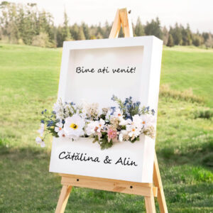 Panou „Welcome” - Decorat cu flori
