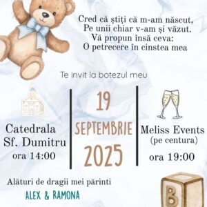 Papetărie personalizată pentru botez